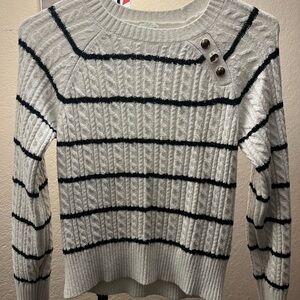 Abercrombie Kids Black and White Striped Sweater